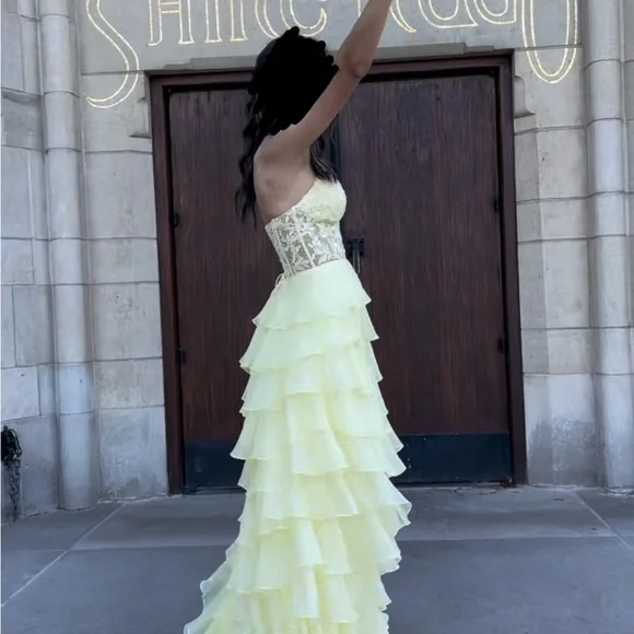 Yellow Layered Dress - Picture 3 of 8